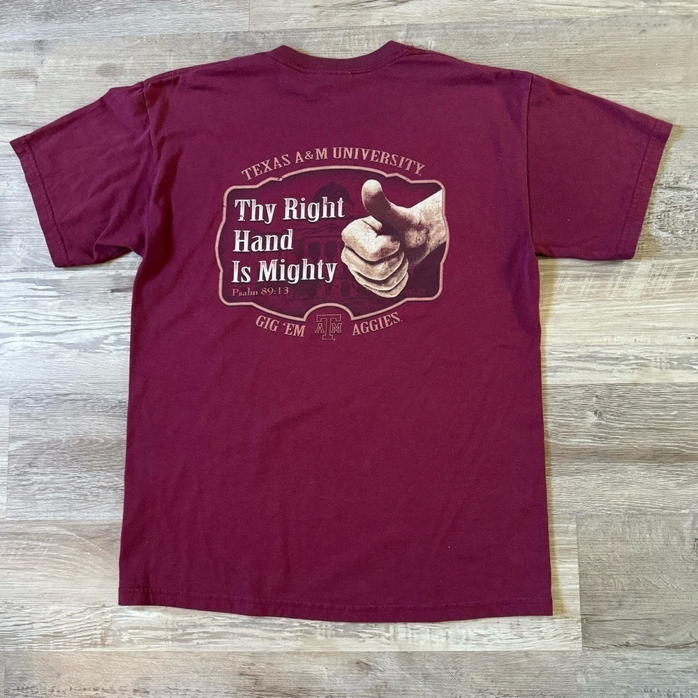Texas A&M University burgundy and white tshirt #college men’s M y2k NCAA